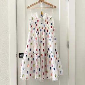 Farm Rio Anthropologie Multicolor Pineapple Midi Dress Size M thumbnail 6