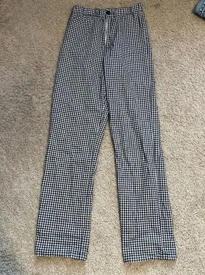Brandy Melville Gingham pants black and white worn and washed thumbnail 2