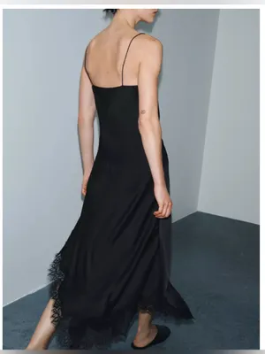Zara ZW collection satin lace dress‎ thumbnail 2