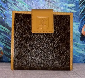 Vintage Celine Coated Canvas Monogram w Leather Accented Wallet thumbnail 1