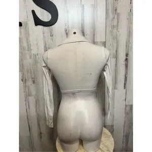 H&M white crop top long sleeve size XS thumbnail 6