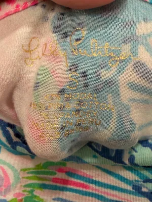 Lilly Pulitzer Blue Pink Tropical Print Colorblock‎ Long Sleeve Top Size Small thumbnail 2