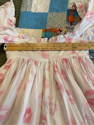 Selkie Kiss on the Lips Bebe Seashell Dress XS Pink Puff Sleeve Cotton boho thumbnail 5