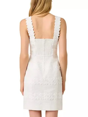 Lilly Pulitzer Davis Resort White Cotton Lace Trim Smocked Sundress Size 8 thumbnail 11