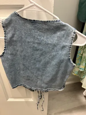 Denim tie up top Blue thumbnail 3