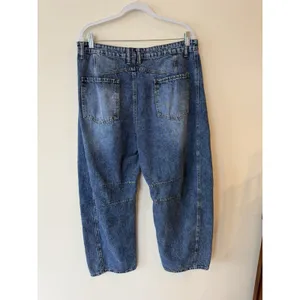 Women's Baggy Boyfriend Jeans Vintage Wide Leg Mid Rise Barrel Denim Size 14 thumbnail 2