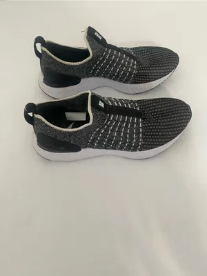 Nike Women’s Black and White Slip-On Knit Sneakers thumbnail 4
