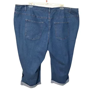 NWT Women Within 30W Petite Stretch Denim Capri Jeans Plus Size Cuffed thumbnail 3