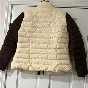 LAUREN-RALPH LAUREN Cream and Brown Puffer Jacket Size L thumbnail 7