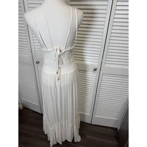 FREE PEOPLE WHITE FUN IN THE SUN MAXI DRESS SZ Large thumbnail 6