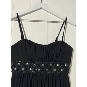 Roulette Cocktail Black Dress Embellished Beaded Waist Size 8 thumbnail 4
