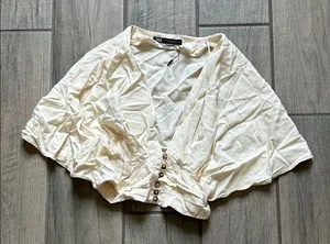 Zara Cream Button-Down Blouse thumbnail 1