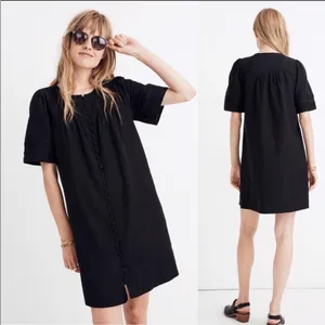 Madewell Pleated Button-Front Shift Dress thumbnail 2