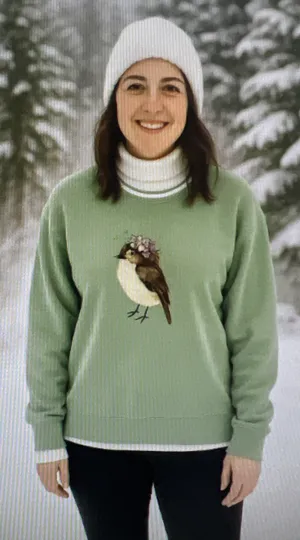 Bua Bue XXL Green Christmas Bird Sweatshirt Top Shirt Cozy Grannycore vintage thumbnail 1