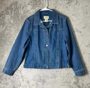 L.L.Bean Women’s Small Denim Jean Jacket Classic 90s Preppy Americana Cotton thumbnail 1
