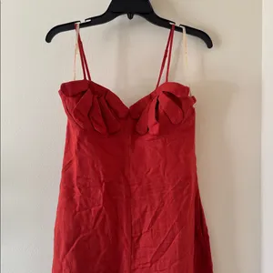 FARM RIO Red Petals Bodice Euroflax™ Premium Linen Jumpsuit, Size Medium , $260 thumbnail 10
