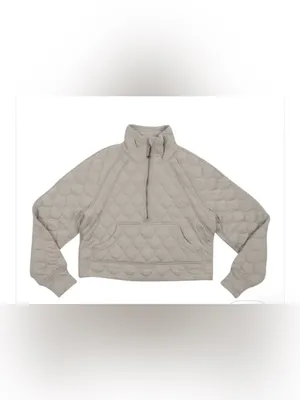 lululemon athletica Quilted Scuba Half-Zip Pullover - Light Taupe thumbnail 2