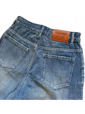 Aelfric Eden Wide Leg Denim Jeans Baggy Distressed Floral Patch Women's Size 26 thumbnail 4