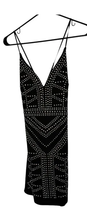 Elegant Black Studded Dress Size M thumbnail 1