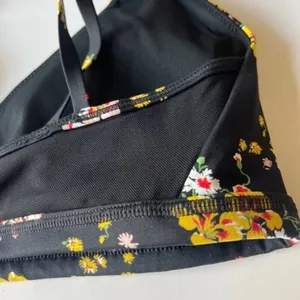 Aerie NWT Offline Goals Plunge Floral Sports Bra Black Size Medium M NEW thumbnail 7