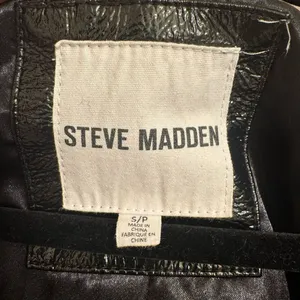 Steve Madden Black Hooded Long Pea-coat Button-Front Coat Small thumbnail 3