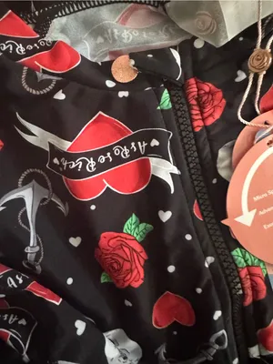 As Rose Rich One-Piece Swimsuit with Red Rose & Skull Print thumbnail 10