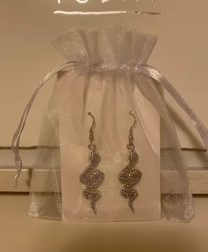 Silver Snake Earrings thumbnail 6