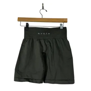 NVGTN Seamless Solid Biker Shorts Dark Olive Green Athletic Gym Yoga Size XS thumbnail 3