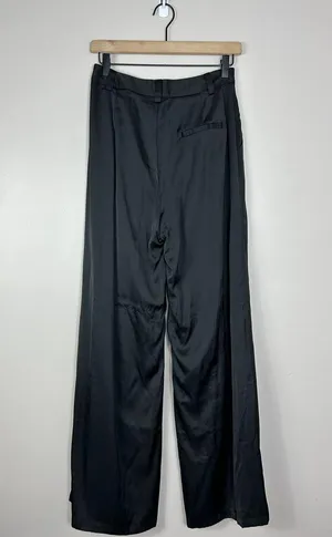 Dissh Rue Black Satin High Waist Wide Trouser Pant 4 thumbnail 10