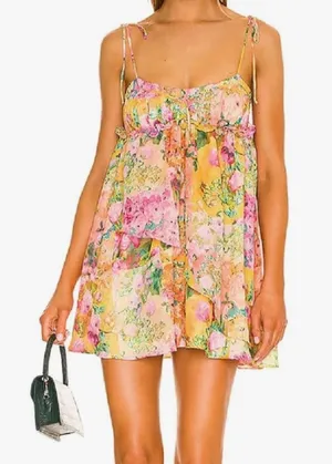 floral boho mini dress Multiple Size L thumbnail 1