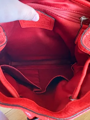Red Leather Coach Backpack Vintage thumbnail 4