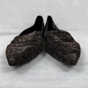 ALDO Leopard Print Metallic Pointed Toe Flats‎ Gold Bronze Size 9 Womens thumbnail 2