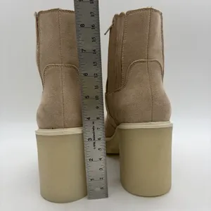 NWOT Oasis Society Womens 8.5 Booties‎ Pink Beige Fabric Platform Heels Ankle thumbnail 5