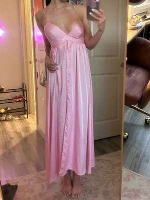 Revolve Maxi Dress Pink Flowy Small thumbnail 5