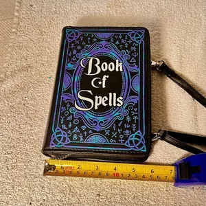 Spirit Halloween Book of Spells Adjustable Crossbody Bag Purple & Black Zip Top thumbnail 11