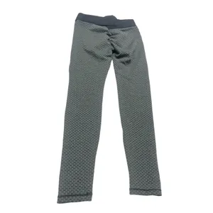 Women Dark Gray Black Textured Scrunch Butt Leggings High Rise Medium thumbnail 2