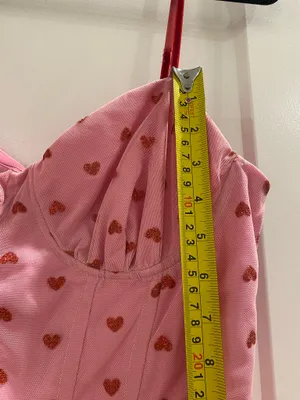 Betsey Johnson Heart Dress Pink Midi Size 8 thumbnail 5