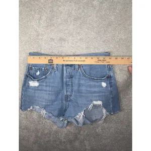 levis 501 shorts‎ womens cut off button fly mid rise 26 thumbnail 9