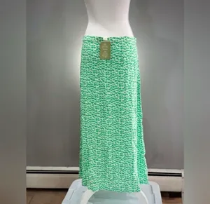 CLEARANCE! Green H&M Patterned Maxi Skirt Size 10 NWT thumbnail 2