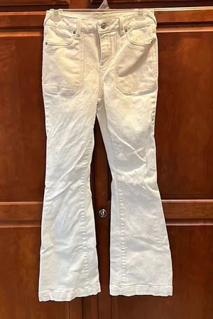 Flared Off White Jeans Size 25 thumbnail 1