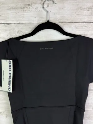 Girlfriend Collective Black Cutout Cap-Sleeve Women's Top Size Small thumbnail 5
