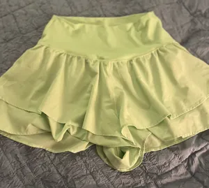 Aerie Lime Green Ruffled Skort size medium thumbnail 1