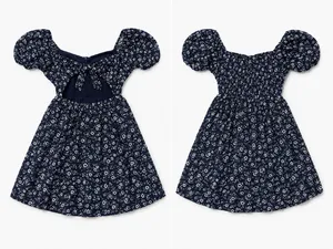 Hollister Navy Blue Floral Romper Dress thumbnail 2