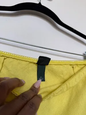 Yellow Linen Maxi Skirt High Slit thumbnail 5