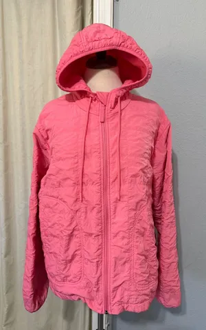 Avia Womens XL Jacket Pink Quilted Fleece Lined Full‎ Zip Hoodie Running Hiking thumbnail 1