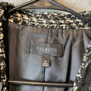 Talbots Breckenridge Tweed‎ Jacket Wool Blend Black Gold Sz 16 Career Office thumbnail 6