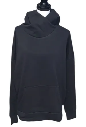 DSG Unisex XL High Neck Black Pullover Sweatshirt Hoodie Fleece thumbnail 1