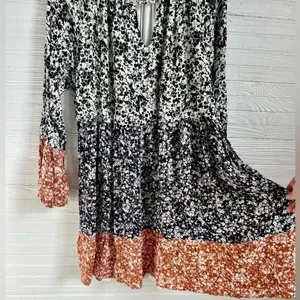 143 Story by Line Up Tiered Flowy Dress Long Bell Sleeve Floral Print M thumbnail 3