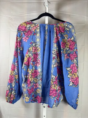 Free People Periwinkle Floral Tie-Front Peasant Top thumbnail 4