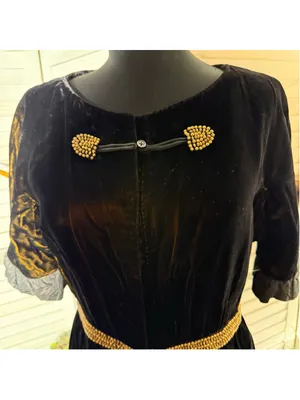 Vintage Victorian blouse crushed velvet brown Vamp whimsigoth cosplay Ren Fair thumbnail 10